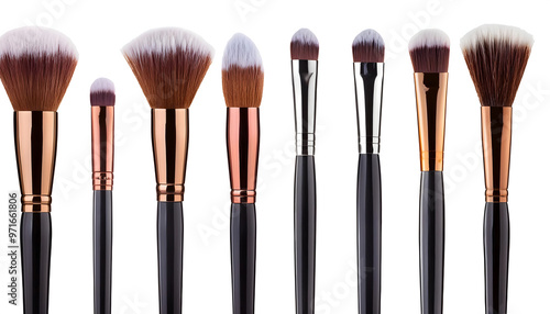  set of collection of professional makeup brushes isolated cut out the design element 