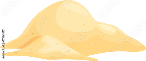 This cartoon style illustration features a pile of sand, perfect for projects related to beaches, deserts, or construction