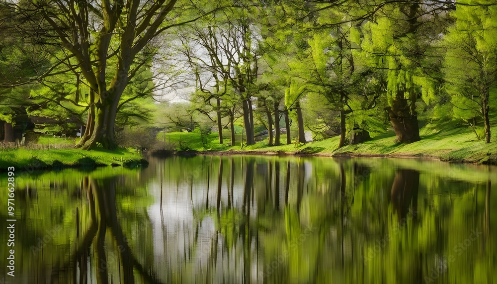 reflection of trees in the water reflection of trees in the water