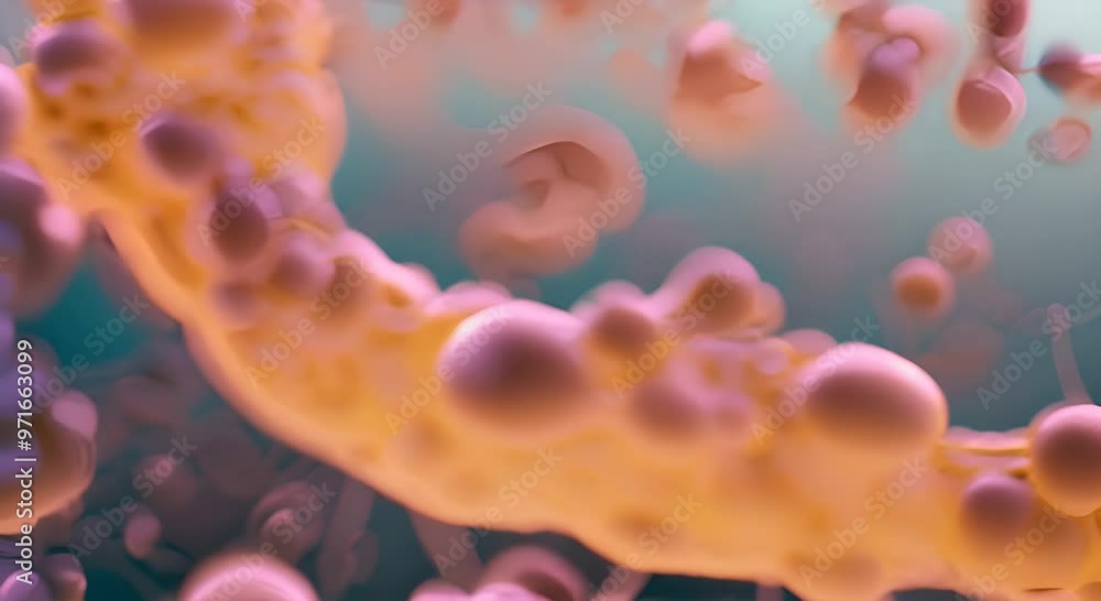 Closeup of insulin receptor proteins embedded in the cell membrane with their binding sites 4k animation Closeup of insulin receptor proteins embedded in the cell membrane with their binding sites 4k animation