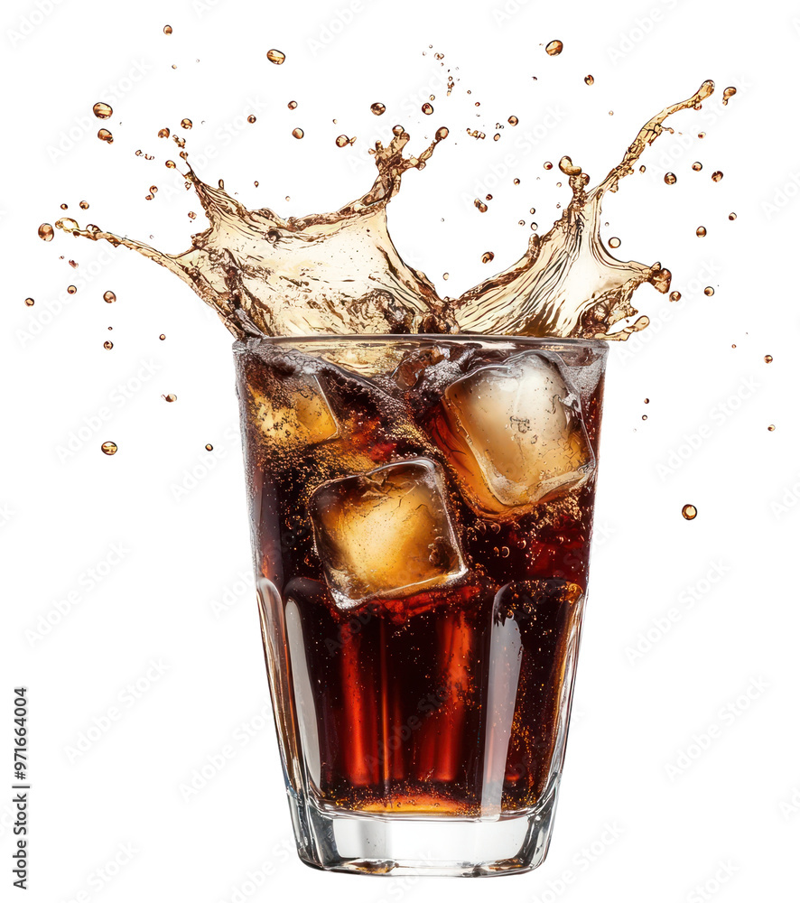 PNG A glass of cola with ice cubes beverage splash drink. Stock Photo ...
