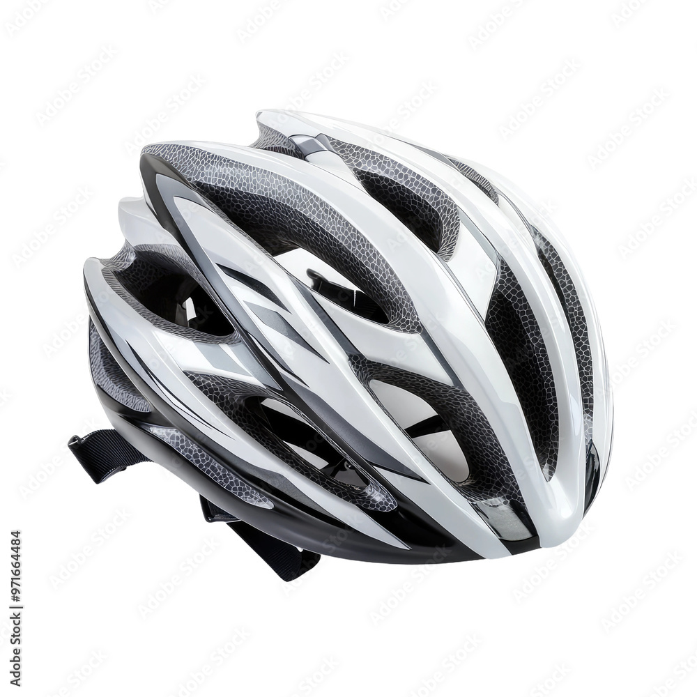 White bike helmet with black accents White bike helmet with black accents