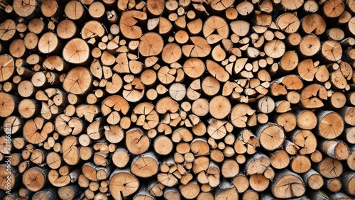 Woodpile stack. A pile of stacked wood logs, perfect for fireplaces, campfires, or rustic decor generative AI