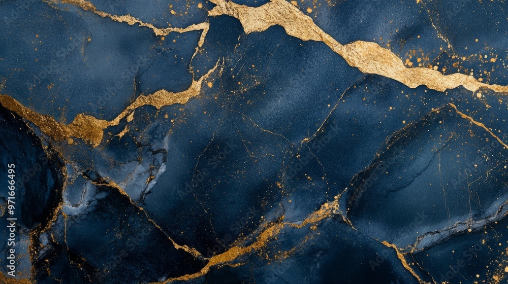Navy blue and gold marble texture, sophisticated marble generative ai Navy blue and gold marble texture, sophisticated marble generative ai