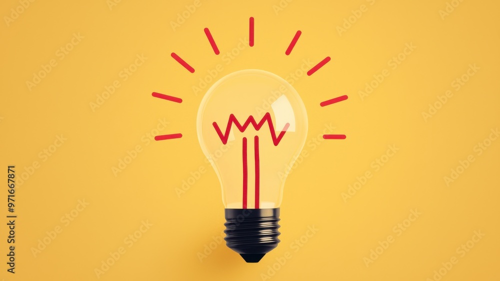 A creative light bulb illustration glowing against a vibrant yellow background, symbolizing innovation and bright ideas. A creative light bulb illustration glowing against a vibrant yellow background, symbolizing innovation and bright ideas.