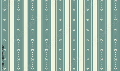 シンプルで可愛いリボンとストライプのパターン背景装飾イラスト　壁紙　ガーリー　カントリー