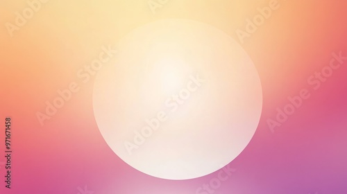 Abstract background with a white circle and a gradient of pink and yellow.