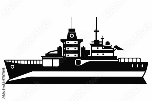 Warship icon, Warship silhouette vector collection