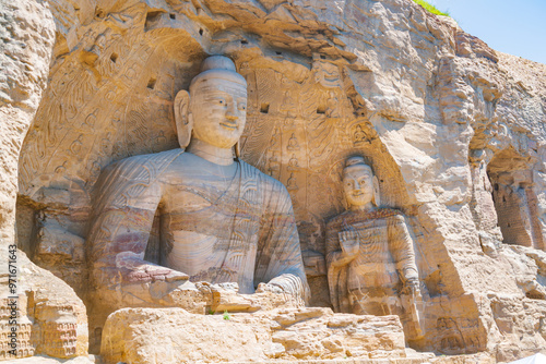 The Great Buddha Statue at Yungang Grottoes in Datong, Shanxi photo