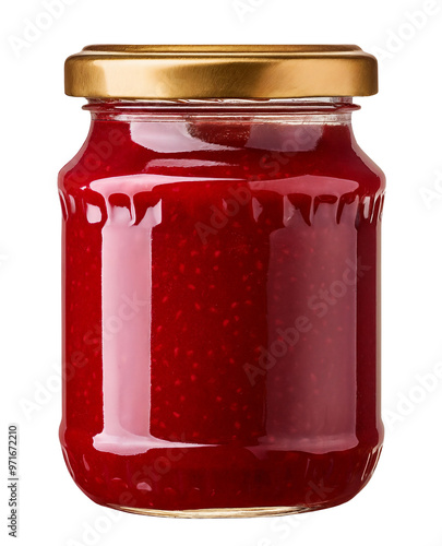 Sealed Jam or Jelly Preservatives Jar with No Label with No Background / Background Removed