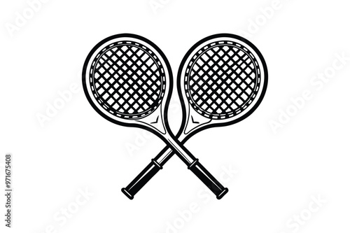 Padel Racket vector line art illustration