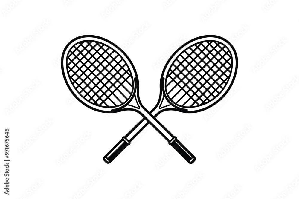 Padel Racket vector line art illustration Padel Racket vector line art illustration