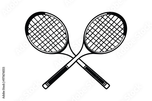 Padel Racket vector line art illustration