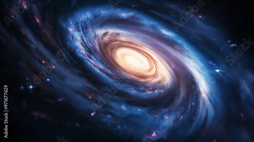 complex image of a spiral galaxy, illustrating the order and symmetry found in the universe