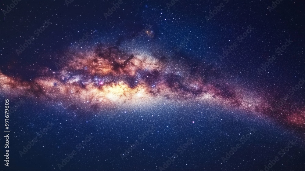 Fototapeta premium A breathtaking view of the Milky Way galaxy filled with stars and cosmic wonders at night