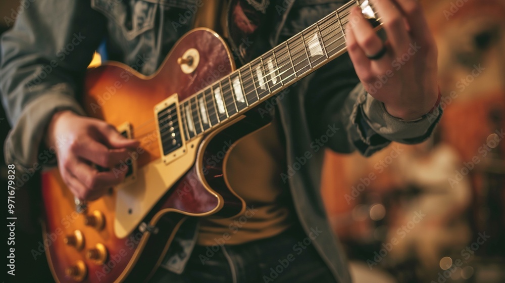 Fototapeta premium Musician playing guitar, Man playing guitar.