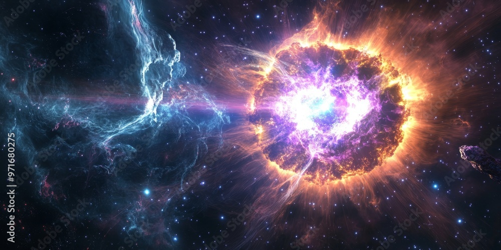 Vivid neutron star with intense beams and swirling accretion disk in deep space Vivid neutron star with intense beams and swirling accretion disk in deep space