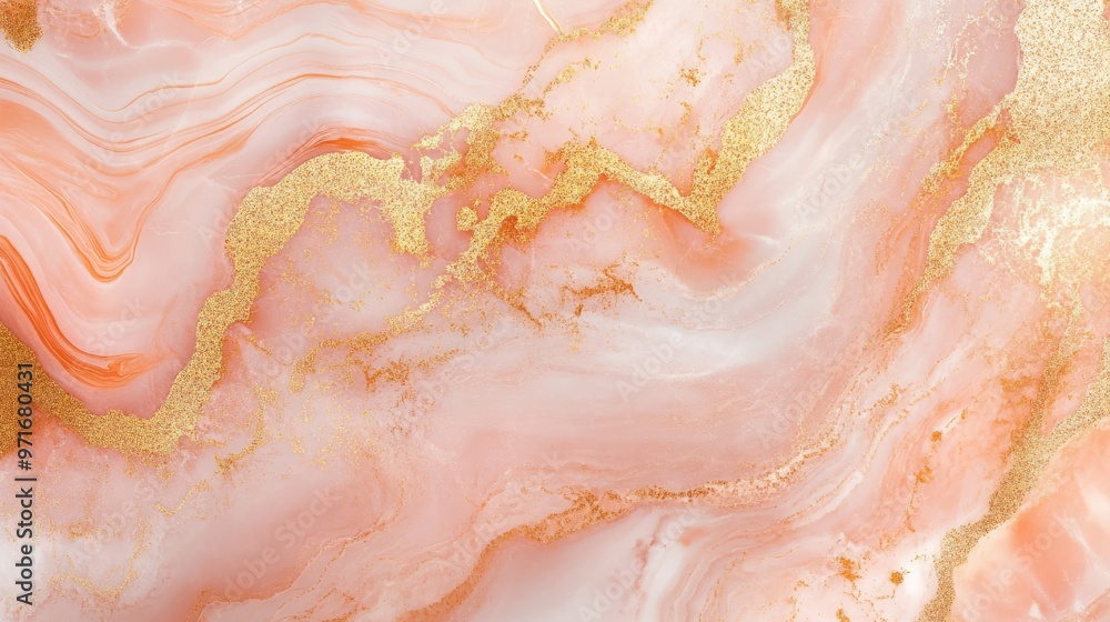 Peach and gold marble texture, warm and elegant marble generative ai Peach and gold marble texture, warm and elegant marble generative ai