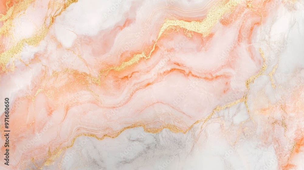 Peach and gold marble texture, warm and elegant marble generative ai Peach and gold marble texture, warm and elegant marble generative ai