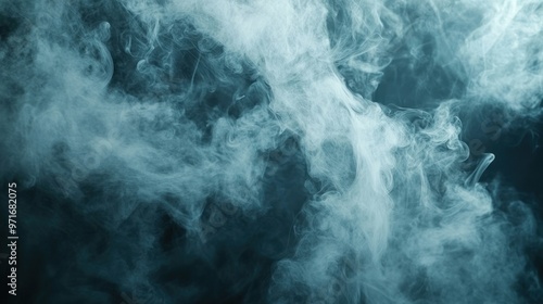 White Smoke Billowing Against a Dark Blue Background