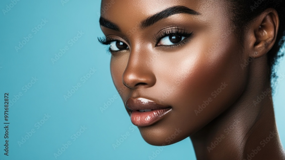 Close-up Portrait of a Black Woman with Natural Makeup Close-up Portrait of a Black Woman with Natural Makeup