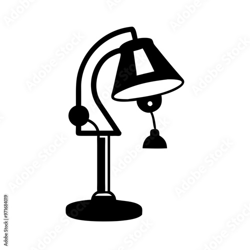 Table Lamp Silhouette Icon - Transparent Background Clipart 