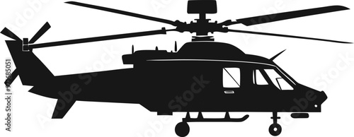 Military helicopter silhouette vector illustration design