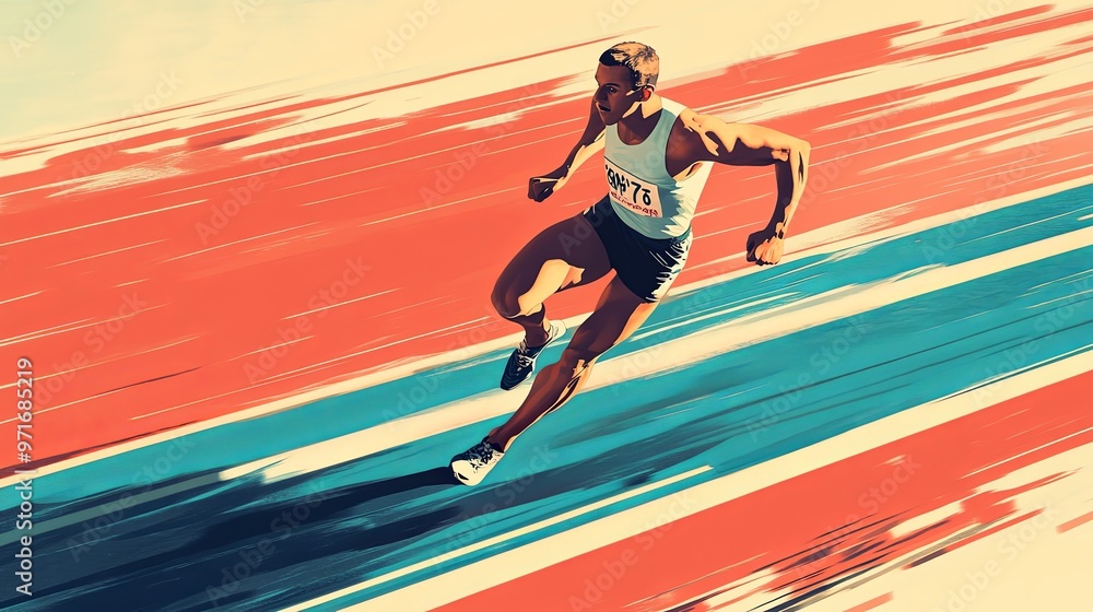 Speed and Determination: Athlete on the Track Speed and Determination: Athlete on the Track