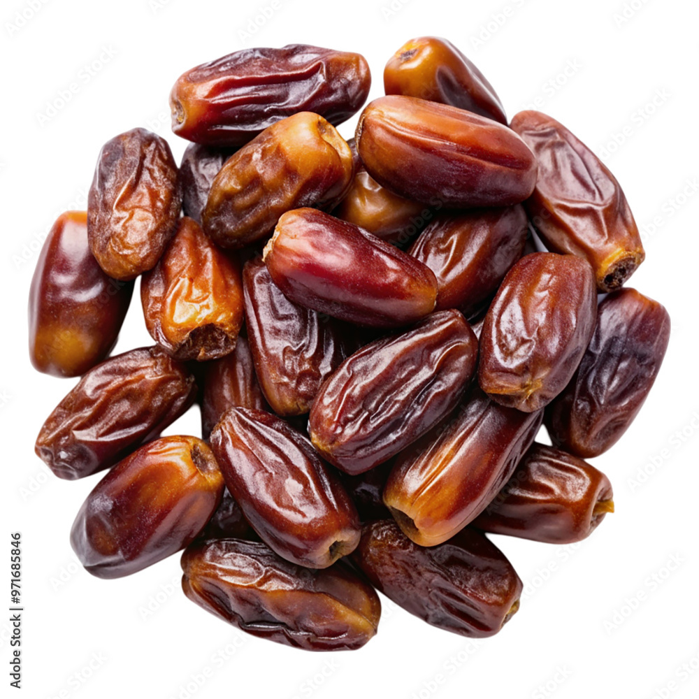Pitted dates isolated on white from above Isolated on transparent background. Pitted dates isolated on white from above Isolated on transparent background.