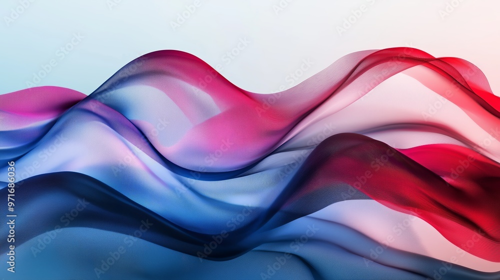 Colorful wavy patterns in shades of red and blue with a light background create a vibrant abstract design Colorful wavy patterns in shades of red and blue with a light background create a vibrant abstract design