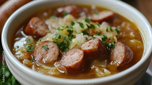 Sauerkraut soup with sausage