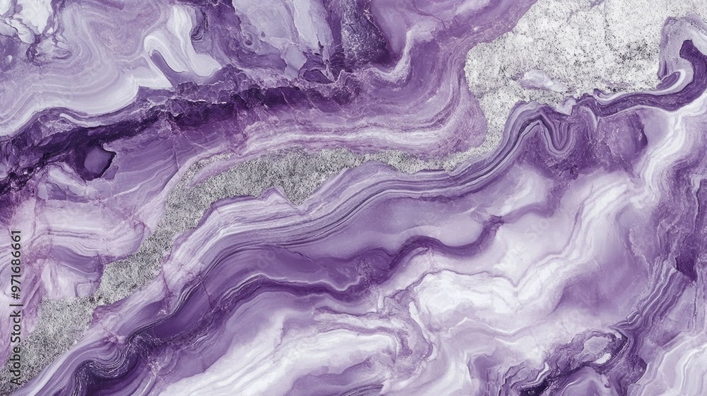 Purple and silver marble texture, regal and luxurious marble generative ai