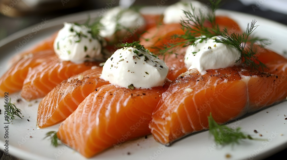 Smoked salmon with horseradish cream Smoked salmon with horseradish cream