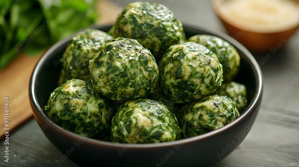 Obraz premium Spinach dumplings with Parmesan