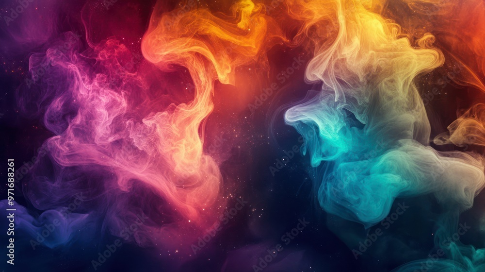 Abstract Swirling Smoke with Stars Abstract Swirling Smoke with Stars