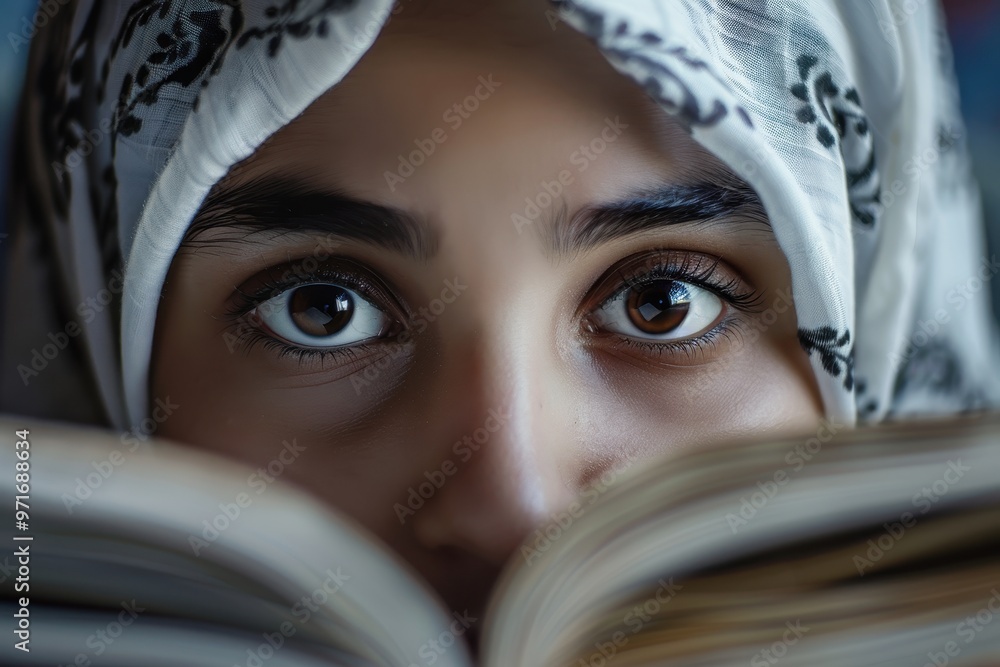 A young person with piercing blue eyes, engrossed in reading a book, captured in a quiet indoor space during the afternoon light A young person with piercing blue eyes, engrossed in reading a book, captured in a quiet indoor space during the afternoon light