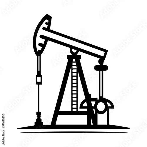 oil extraction icon or modern line symbol. Vector line art and icon design with bold outline. Black and white Pixel Perfect minimalistic symbol isolated white background. Silhouette simple thin sign