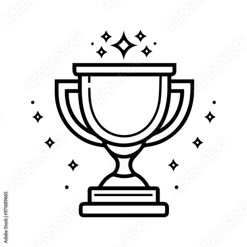 prize icon or modern line symbol. Vector line art and icon design with bold outline. Black and white Pixel Perfect minimalistic symbol isolated white background. Silhouette simple thin sign
