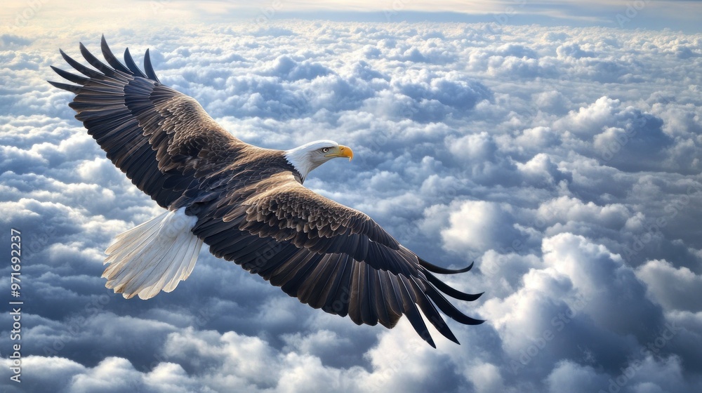 Bald Eagle Soaring Above a Sea of Clouds Bald Eagle Soaring Above a Sea of Clouds