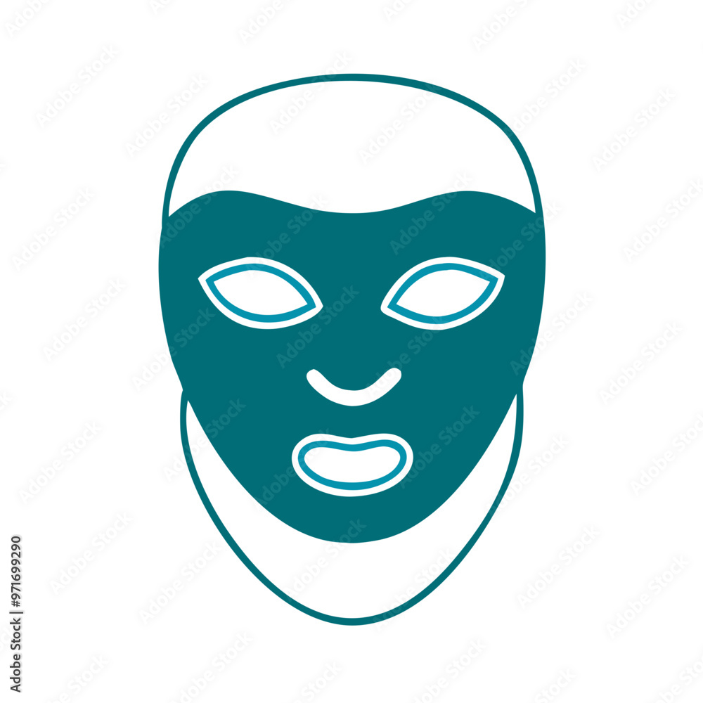 Teal mask icon, anonymous and disguise concept Teal mask icon, anonymous and disguise concept