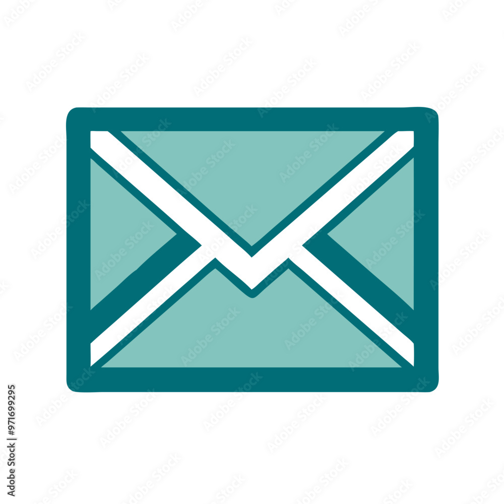 Teal envelope icon, communication and correspondence design Teal envelope icon, communication and correspondence design