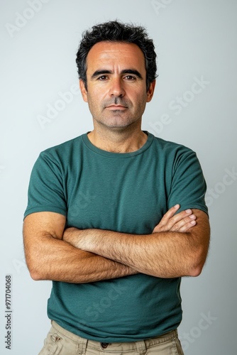 Wallpaper Mural Portrait of a Man with Crossed Arms in Casual Attire Torontodigital.ca