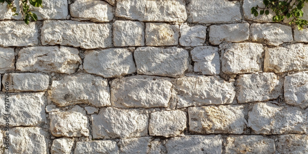 Textured Stone Wall with Natural Elements Textured Stone Wall with Natural Elements