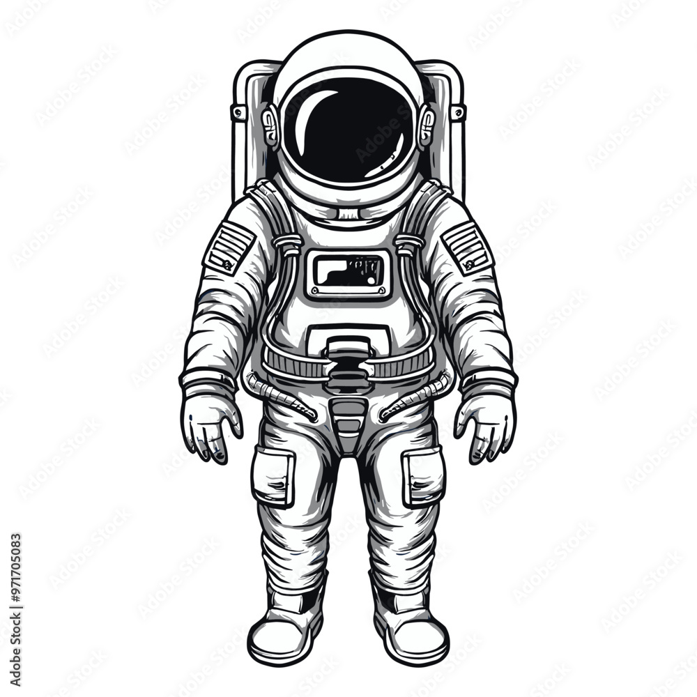 American Astronaut in Space Suit with Visor American Astronaut in Space Suit with Visor
