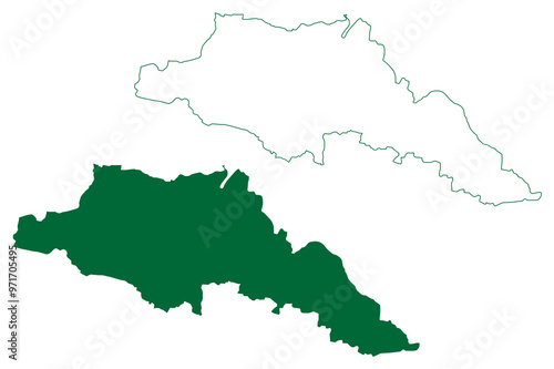Gopalganj district (Bihar State, Saran division, Republic of India) map vector illustration, scribble sketch Gopalganj map
