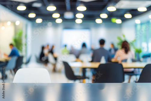 Wallpaper Mural Blur office meeting blurred background with business people working group in boardroom discussion, executive seminar or professional training in enterprise Torontodigital.ca