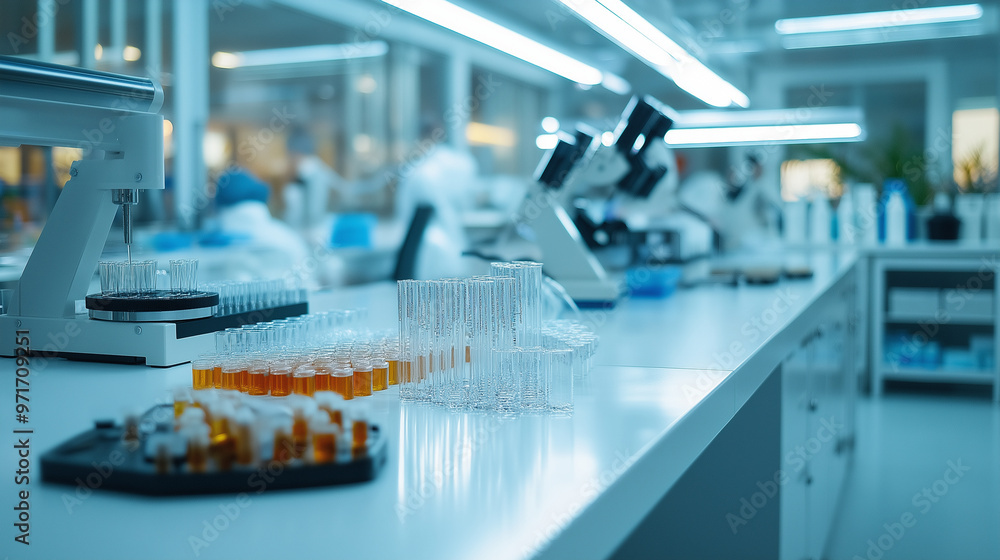 Food samples being tested in a brightly lit, organized lab with a focus on precision and accuracy, symbolizing advanced food intolerance studies. Food samples being tested in a brightly lit, organized lab with a focus on precision and accuracy, symbolizing advanced food intolerance studies.