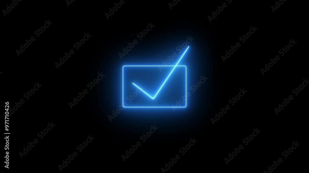 glowing neon check mark icon animation. ok , [done, completed check mark glowing neon check mark icon animation. ok , [done, completed check mark