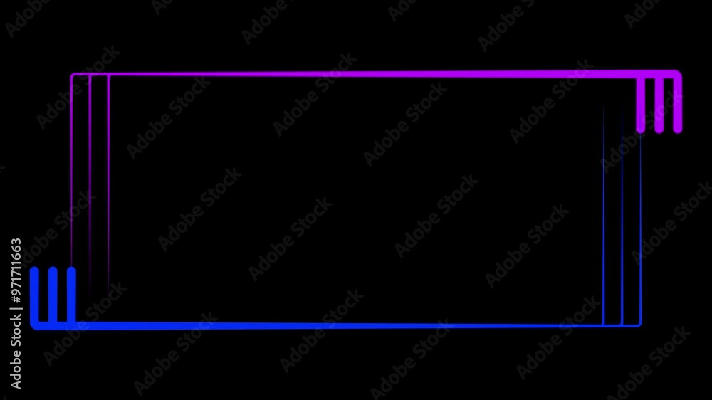 Abstract rectangle shape line animation. Square rectangle picture frame with two tone neon color motion graphic Abstract rectangle shape line animation. Square rectangle picture frame with two tone neon color motion graphic