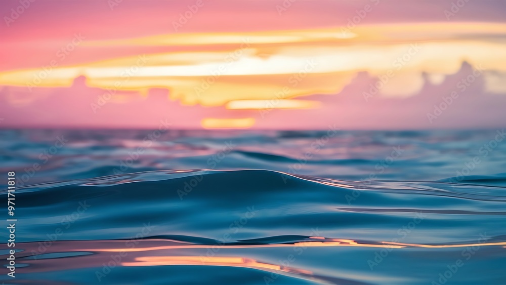Obraz premium Sunset on the ocean. beautiful bright sky, reflection in water, waves.